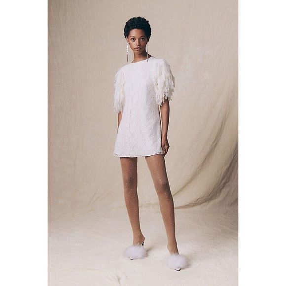 Free People Songbird Mini Dress White Size S. A40 - Picture 5 of 9